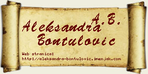 Aleksandra Bontulović vizit kartica